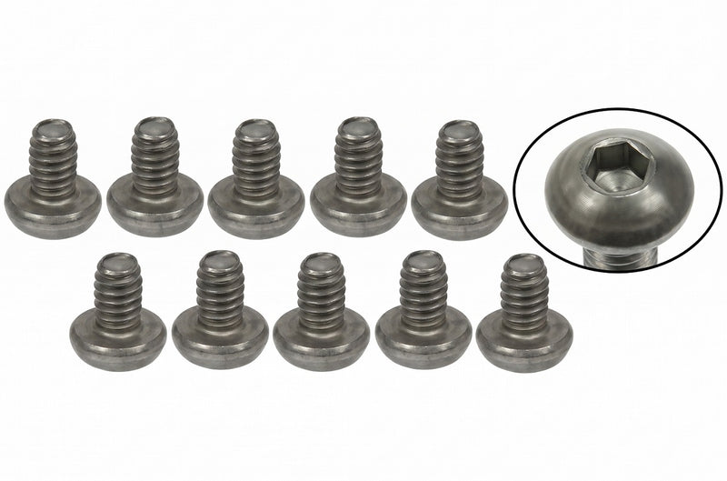 3Racing M2 x 3 Titanium Button Head Hex Socket - Machine (10 Pcs)