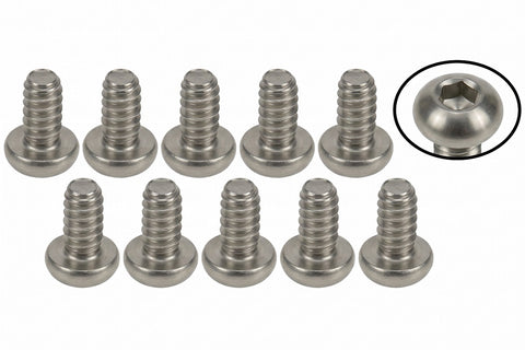 3Racing M2 x 4 Titanium Button Head Hex Socket - Machine (10 Pcs)