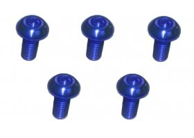 M3 x 6 AL7075 Button Head Hex Socket - Machine (5 Pcs) Blue