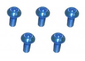 M3 x 6 AL7075 Button Head Hex Socket - Machine (5 Pcs) Light Blue