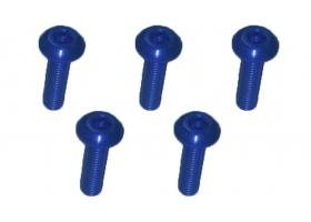 M3 x 10 AL7075 Button Head Hex Socket - Machine (5 Pcs) Blue