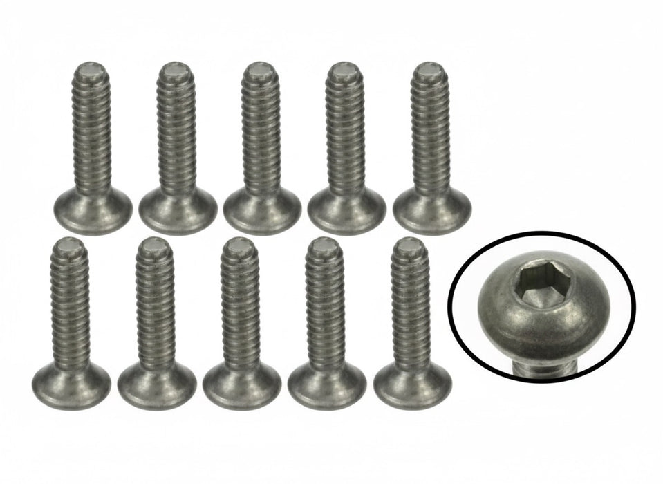 3Racing #4-40 x 1/2 Titanium Flat Head Hex Socket - Machine (10 Pcs)