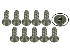 3Racing M2 x 6 Titanium Flat Head Hex Socket - Self Tapping (10 Pcs)