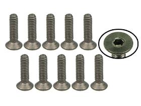 3Racing M2 x 8 Titanium Flat Head Hex Socket - Machine (10 Pcs)