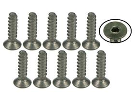 3Racing M2 x 8 Titanium Flat Head Hex Socket - Self Tapping (10 Pcs)