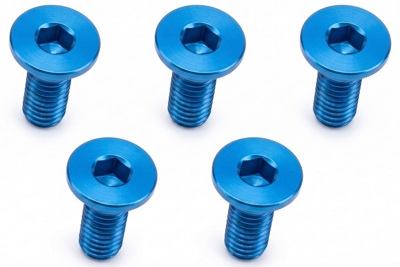 M3 x 8 AL7075 Flat Head Hex Socket - Machine (5 Pcs) Light Blue