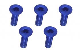 M3 x 10 AL7075 Flat Head Hex Socket - Machine (5 Pcs) Blue