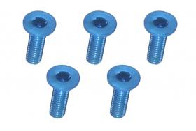 M3 x 10 AL7075 Flat Head Hex Socket - Machine (5 Pcs) Light Blue