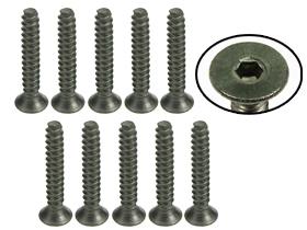 3Racing M3 x 18 Titanium Flat Head Hex Socket - Self Tapping (10 Pcs)